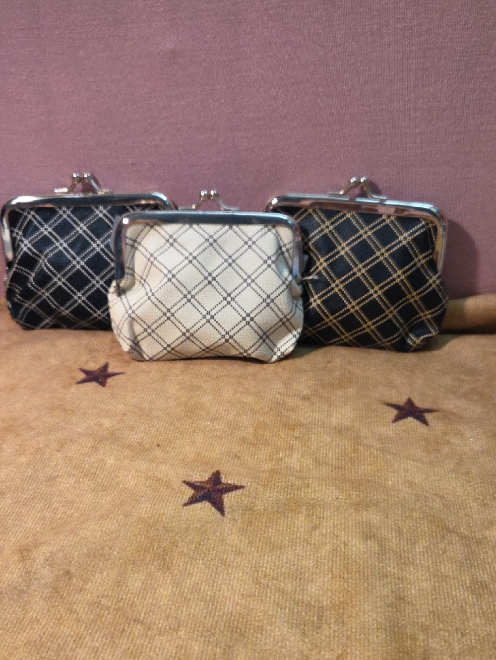Set of Three Quilted Coin Purses